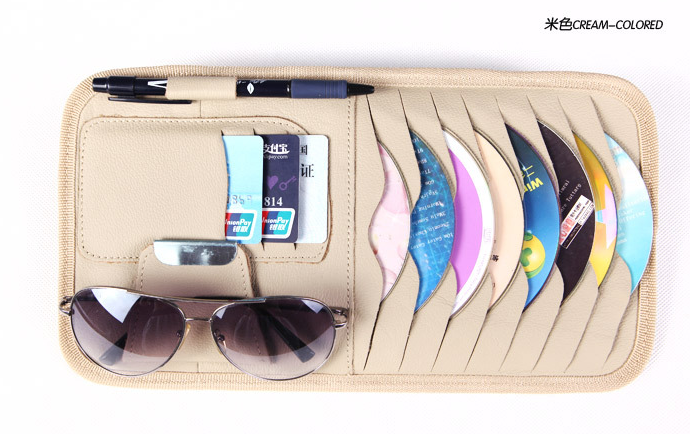 Car CD Holder Auto Visor DVD Disk Card Case Clipper Bag Car Styling Interior Organizer Cover stowing tidying