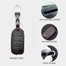 Load image into Gallery viewer, Leather Car Key Case For VW Volkswagen Polo Golf Passat Beetle Caddy T5 Up Eos Tiguan Skoda A5 SEAT Leon Altea Flip Remote Cover