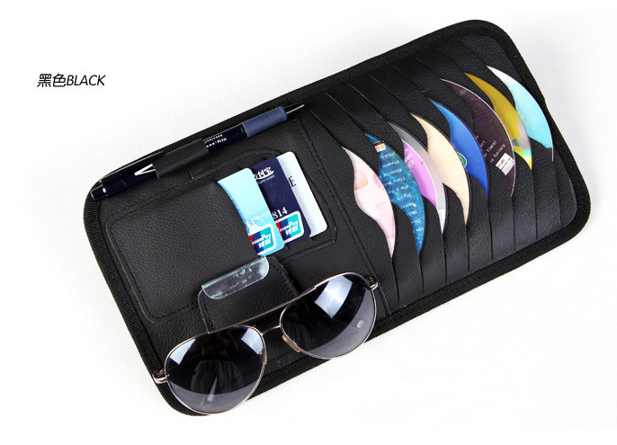 Car CD Holder Auto Visor DVD Disk Card Case Clipper Bag Car Styling Interior Organizer Cover stowing tidying