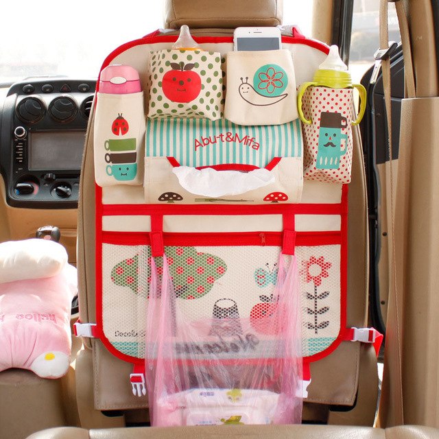 Cartoon diaper baby bag for mom, Car Seat Organizer Thermal Insulated, bolsas maternidade para bebe