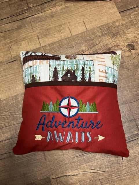 14" Pocket Pillow- Adventure