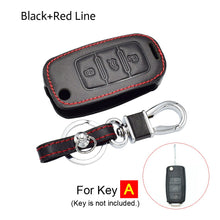 Load image into Gallery viewer, Leather Car Key Case For VW Volkswagen Polo Golf Passat Beetle Caddy T5 Up Eos Tiguan Skoda A5 SEAT Leon Altea Flip Remote Cover