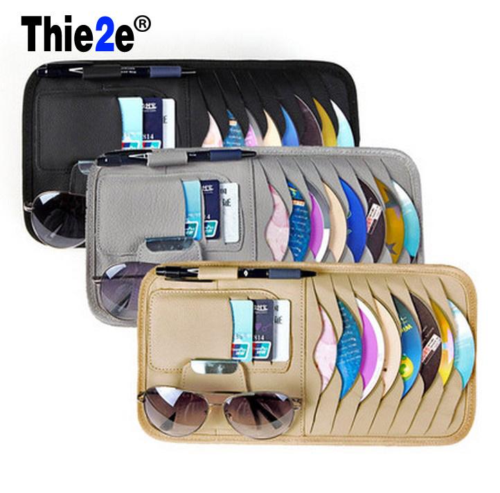 Car CD Holder Auto Visor DVD Disk Card Case Clipper Bag Car Styling Interior Organizer Cover stowing tidying