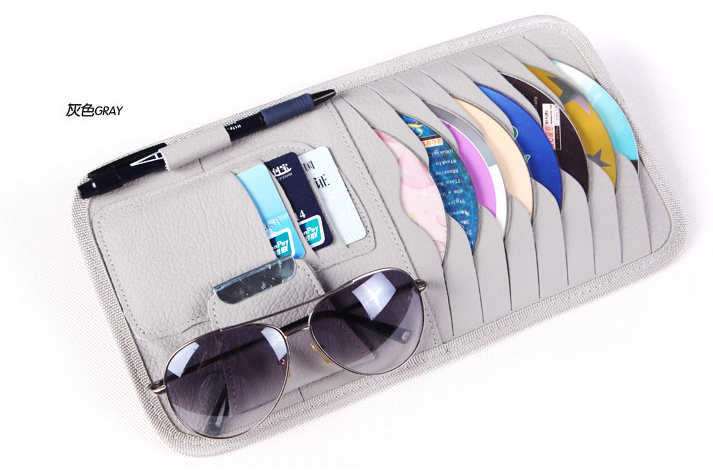 Car CD Holder Auto Visor DVD Disk Card Case Clipper Bag Car Styling Interior Organizer Cover stowing tidying