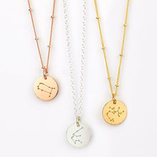 Load image into Gallery viewer, Zodiac Constellation Necklace • Silver, Gold or Rose Gold