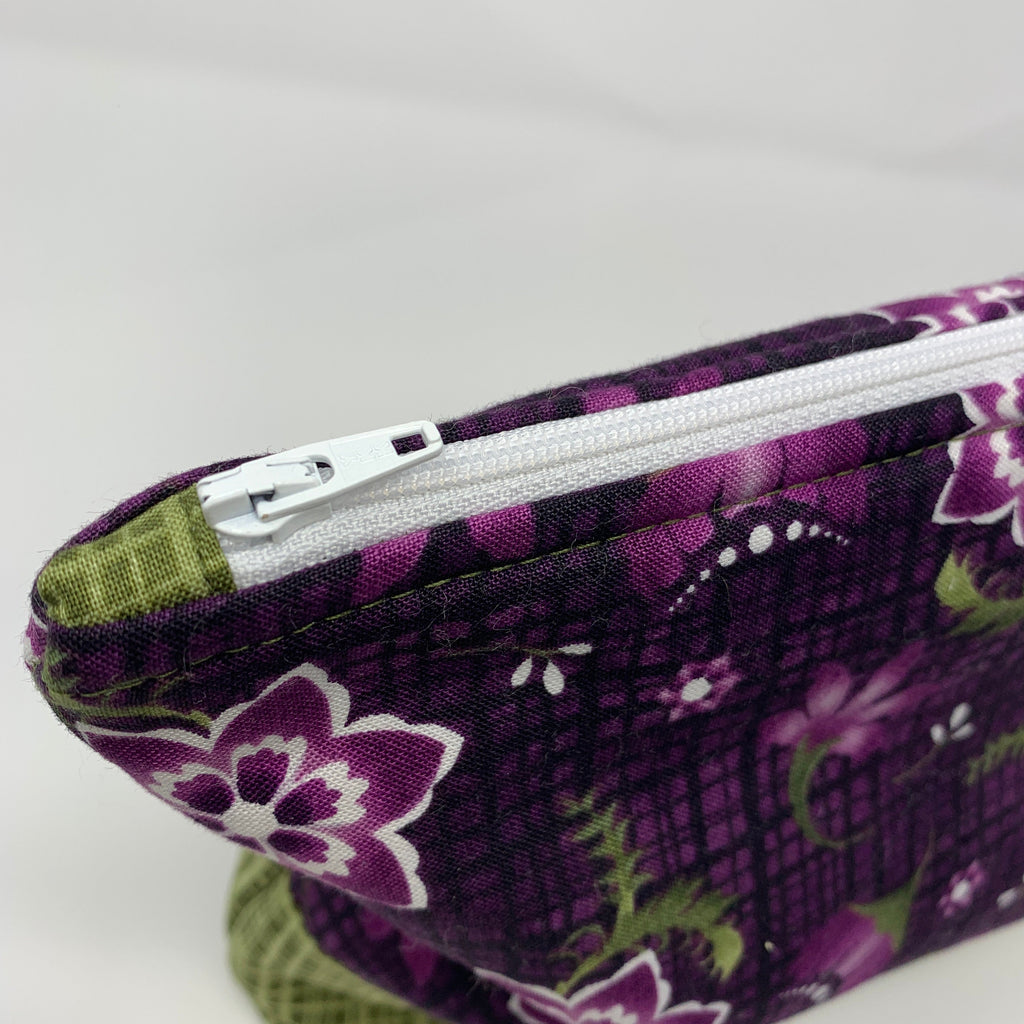 Zipper Bag, Green Purple Rectangle