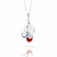 Load image into Gallery viewer, &quot;The Danique Necklace&quot; Mother&#39;s Cascade Necklace with Kid&#39;s Name and Birthstones, 925 Sterling Silver or 14k Gold Filled, Mother&#39;s Day Gift for Mom