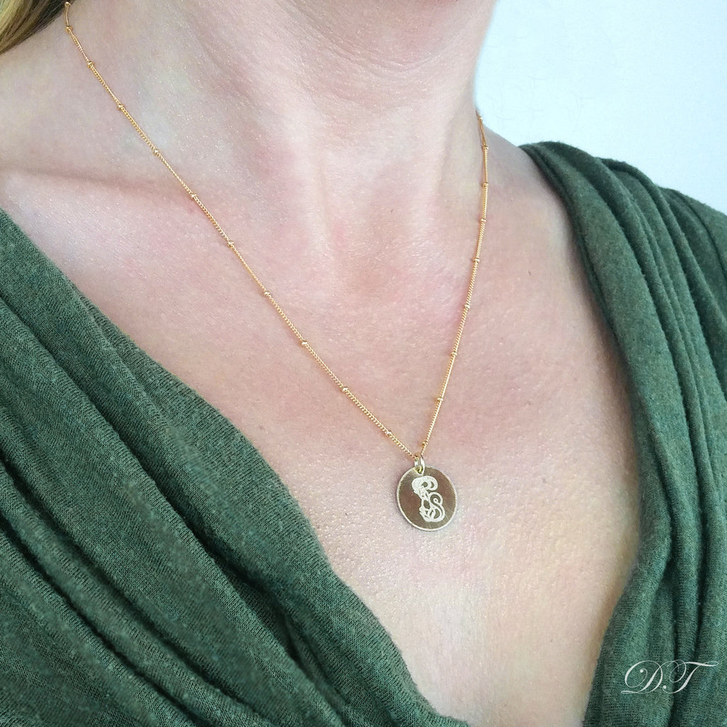 Zodiac Image Necklace : Silver, Gold or Rose Gold filled